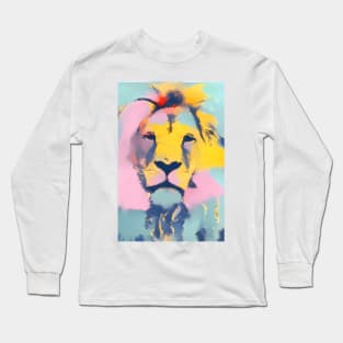 Lion Pop art remix inspired by Andy Warhol Long Sleeve T-Shirt